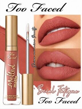 Too Faced Matte Liquid Lipstick - Social Fatigue - Taupe Brown Nude